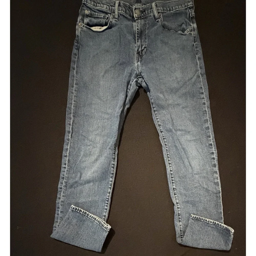 Levi's Premium‎ 502 Regular Tapered Dark Blue Denim Jeans Men 33x32